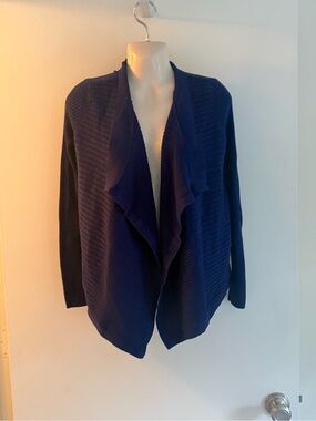 Moda International Navy Ribbed Open-Front Cardigan C1